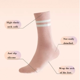 New Solid Color Simple Non-slip Breathable Yoga Socks Pilates Socks Women Indoor Dance Fitness Gymnastics Training Sports Socks