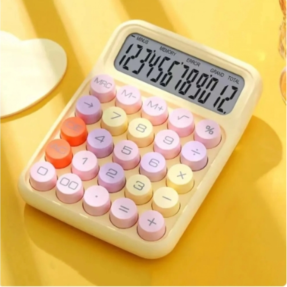 Mechanical Keyboard Calculator Portable Calculator Screen Easy To Use For Office School Home Vintage Desktop Stationery